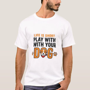 Spiele mit deinem Hund Lustige Vintage-Gravur Desi T-Shirt