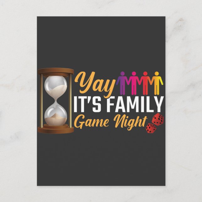 Spiele mit der Family Board Night Geschenkkarte Postkarte (Vorderseite)