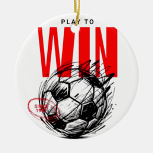 Spiele um zu gewinnen Fußball-Weihnachtsdekoration Keramik Ornament