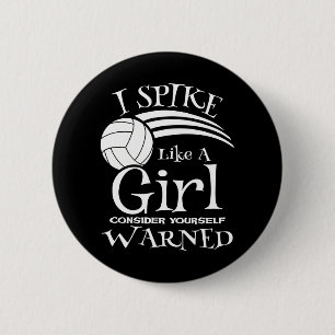 Spiele wie ein Volleyball-Girl-Volleyball-Team Button