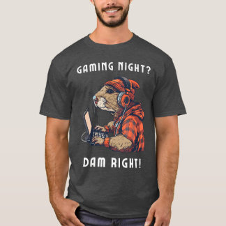 Spieleabend Gaming Beaver Lustiger Gamer-Liebhaber T-Shirt