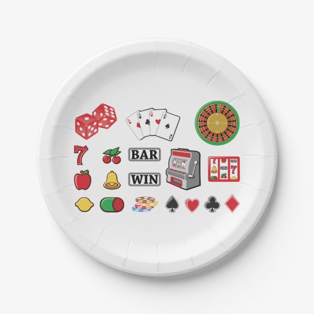 Spielelemente Casino Spiele Pappteller (Vorderseite)