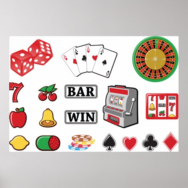 Spielelemente Casino Spiele Poster (Vorne)