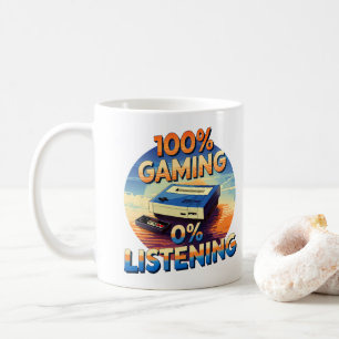 Spielen 0% Hören Funny Gamer Retro Style Gaming Kaffeetasse