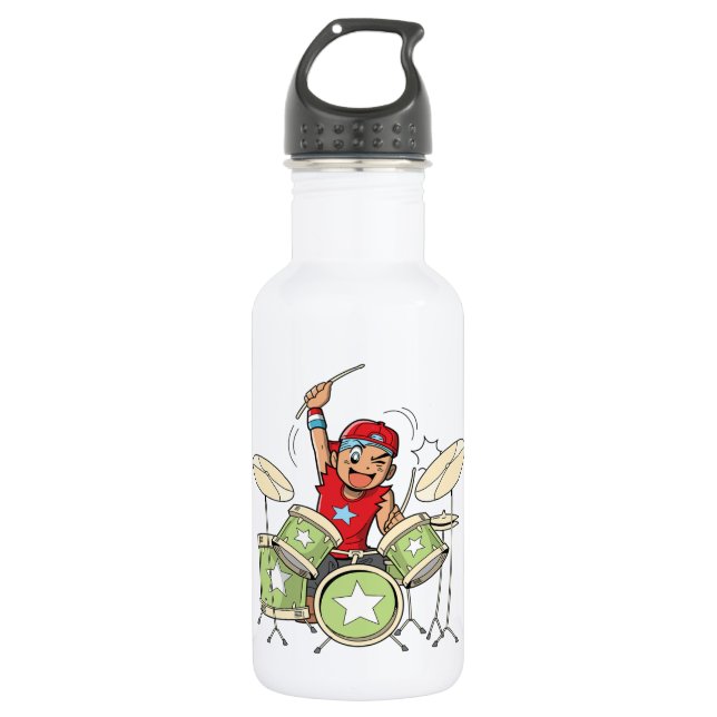 Spielen der Trommeln Edelstahlflasche (Vorderseite)
