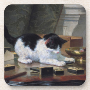 Spielen des Kätzchens durch Henriëtte Ronner-Kni Getränkeuntersetzer