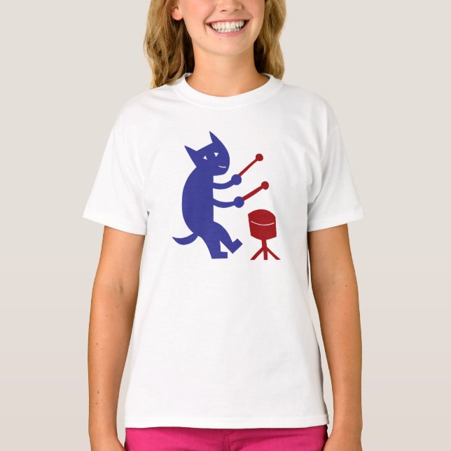 Spielen einer Trommel T-Shirt (Vorderseite)