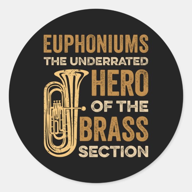 spielen Euphonium Player Euphonium Musi Runder Aufkleber (Vorderseite)