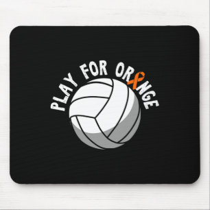 Spielen für Orange Volleyball Leukämie Krebsvorsor Mousepad