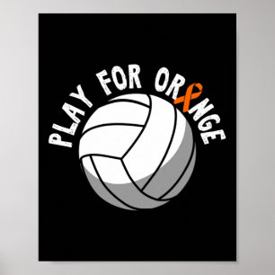 Spielen für Orange Volleyball Leukämie Krebsvorsor Poster