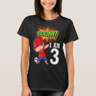 Spielen Fußball Boom Ich bin 3 Jahre alt glücklich T-Shirt
