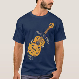 Spielen Gitarren Haustiere Hunde ich Hund und Musi T-Shirt