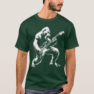 Spielen Gitarrengitarre Rockmusikband Sasquatch lu T-Shirt