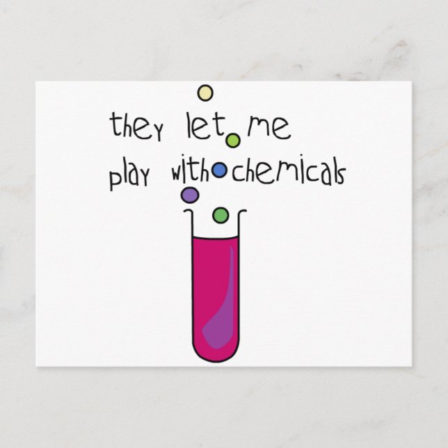 Spielen mit Chemikalien Postkarte (Vorderseite)