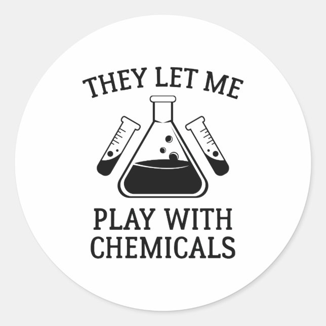 Spielen mit Chemikalien Runder Aufkleber (Vorderseite)