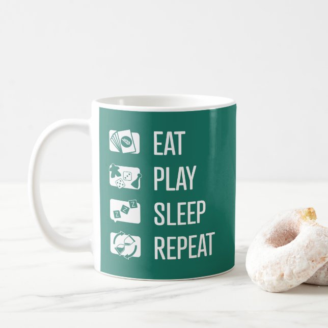 Spielen mit Live-Sleep-Repeat-Board White Art Tass Kaffeetasse (Mit Donut)