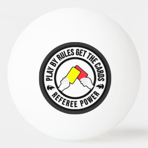 Spielen nach Regeln erhalten die Karten Referenten Tischtennisball