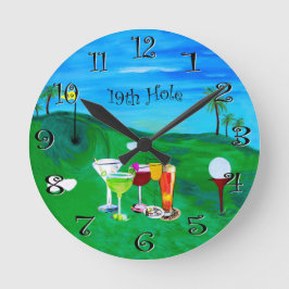 Spielen Sie 19. Loch-Baruhr Golf Runde Wanduhr