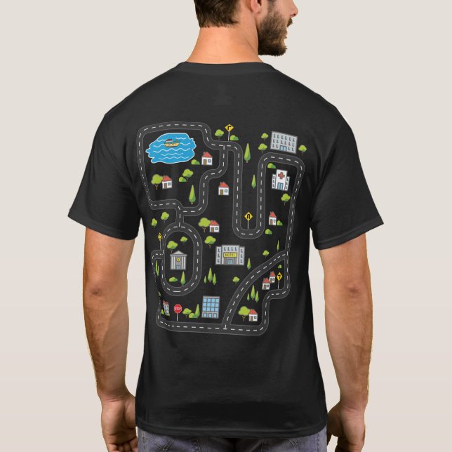 Spielen Sie Autos auf dem Auto-Rennen auf dem Vate T-Shirt (Rückseite)