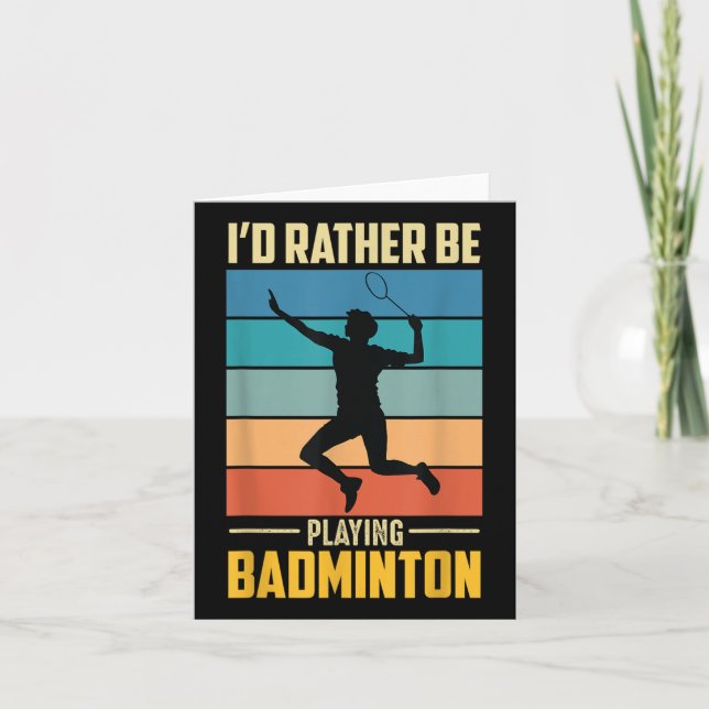 Spielen Sie Badminton Shuttle Retro Badminton Play Karte (Vorderseite)