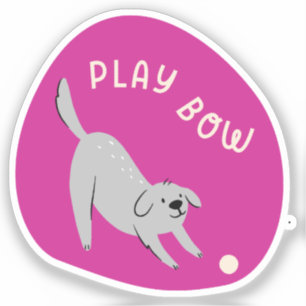 Spielen Sie Bogen niedlichen illustrierten Hund Fu Aufkleber
