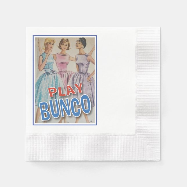 Spielen Sie Bunco mit den Mädchen Serviette (Vorderseite)