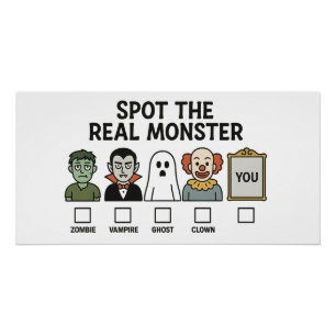 Spielen Sie das echte Monster Halloween-Spiel, das Poster