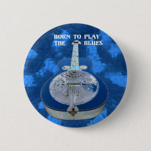 Spielen Sie den Blues-Knopf Button
