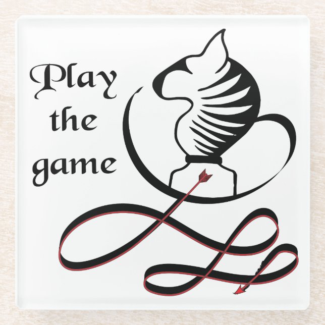 Spielen Sie den GAME Bull Terrier Glasuntersetzer (Vorderseite)
