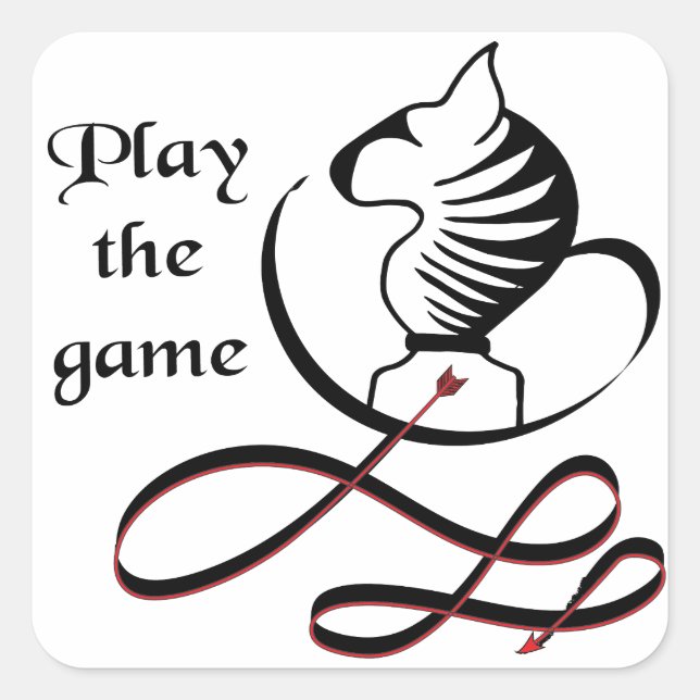 Spielen Sie den GAME Bull Terrier Quadratischer Aufkleber (Vorderseite)