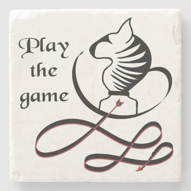 Spielen Sie den GAME Bull Terrier Steinuntersetzer (Vorderseite)