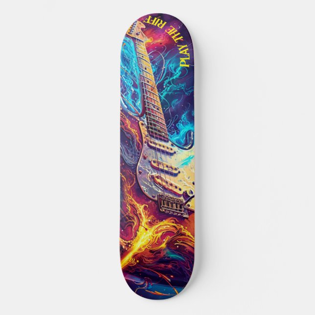 Spielen Sie die Riff-E-Gitarre Skateboard (Vorderseite)