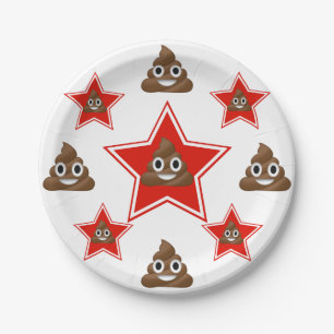 Spielen Sie ein Emoji Poo die Hauptrolle Pappteller