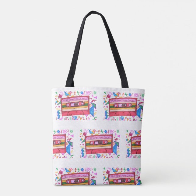 Spielen Sie etwas Cooles Mixtape Art Muster Tasche (Rückseite)