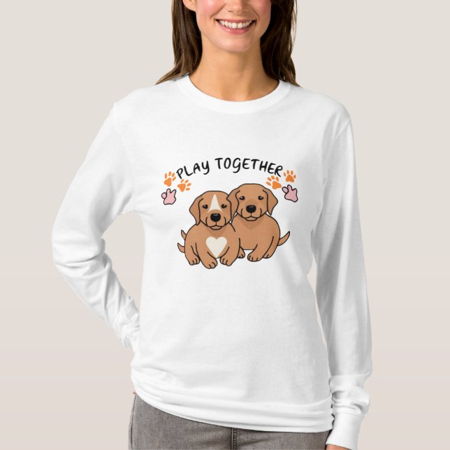 Spielen Sie gemeinsam Design für Hundefreunde T-Shirt (Vorderseite)