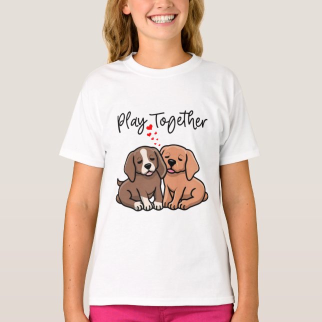 Spielen Sie gemeinsam für Mädchen T-Shirt (Vorderseite)