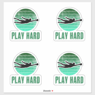 Spielen Sie Hard Football (Fußball) Goalie Design Aufkleber