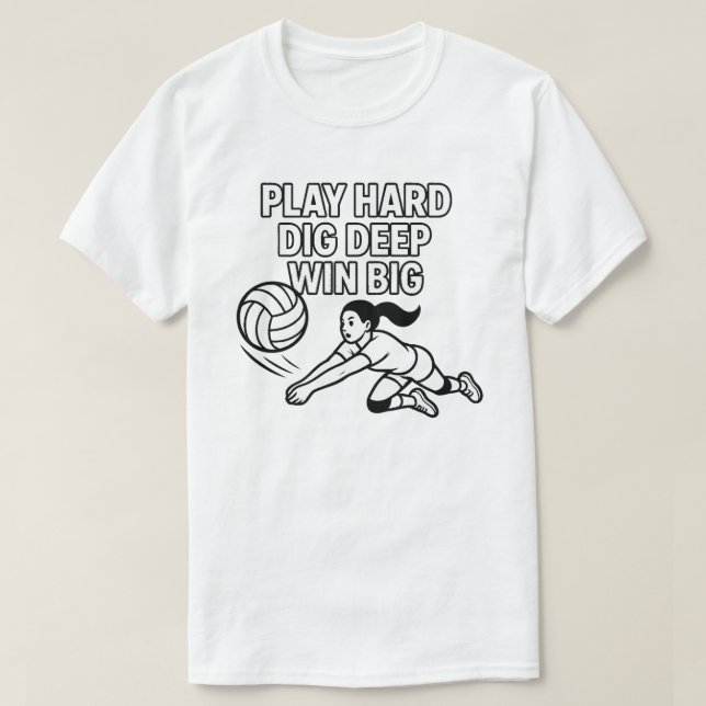 Spielen Sie hart, tief gewinnen T-Shirt (Design vorne)