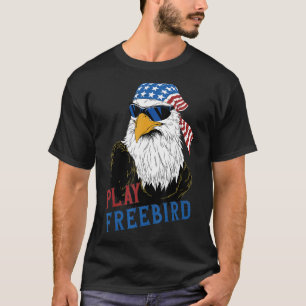 Spielen Sie kostenlosen Vogel Adler Mullet 4. Juli T-Shirt