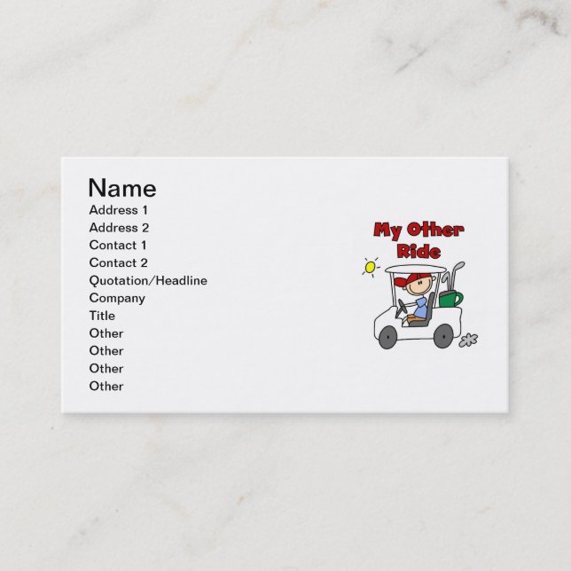 Spielen Sie meine andere Fahrt Golf Visitenkarte (Vorderseite)