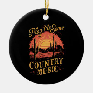 Spielen Sie mir ein bisschen Country Music Western Keramik Ornament