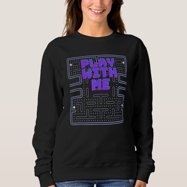 Spielen Sie mit meinem Retro-Videospiel-80er Sweatshirt (Vorderseite)
