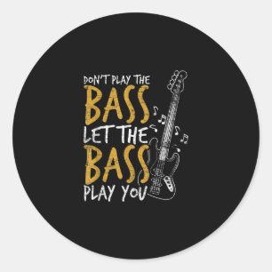 Spielen Sie nicht die Bass-Gitarre Lassend Runder Aufkleber
