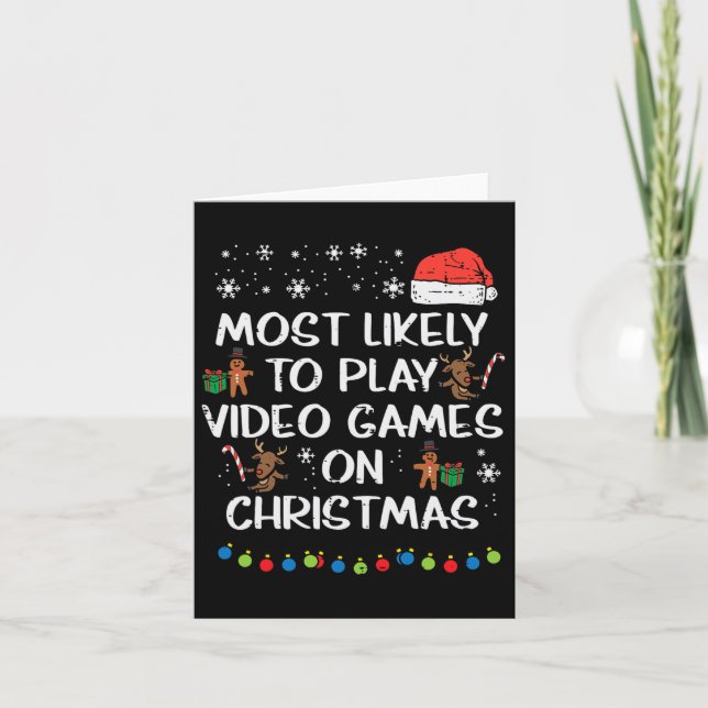 Spielen Sie wahrscheinlich Video Games Weihnachten Karte (Vorderseite)