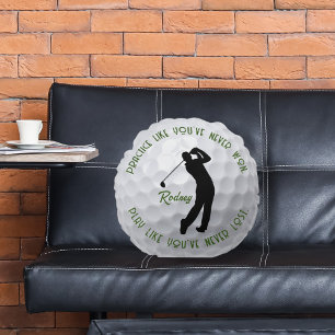 Spielen und Golf spielen Rundes Kissen