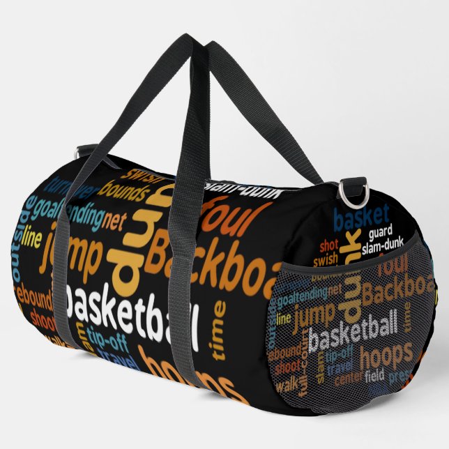 Spielen unterwegs: Basketball-Zubehör - farbenfroh Duffle Bag (Rechte Ecke)