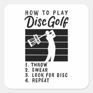 Spielen von Disk Golf Quadratischer Aufkleber