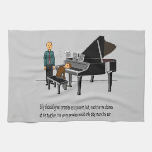 Spielen von Musik durch Ohr Küchentuch