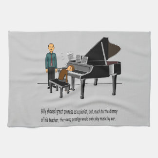 Spielen von Musik durch Ohr Küchentuch