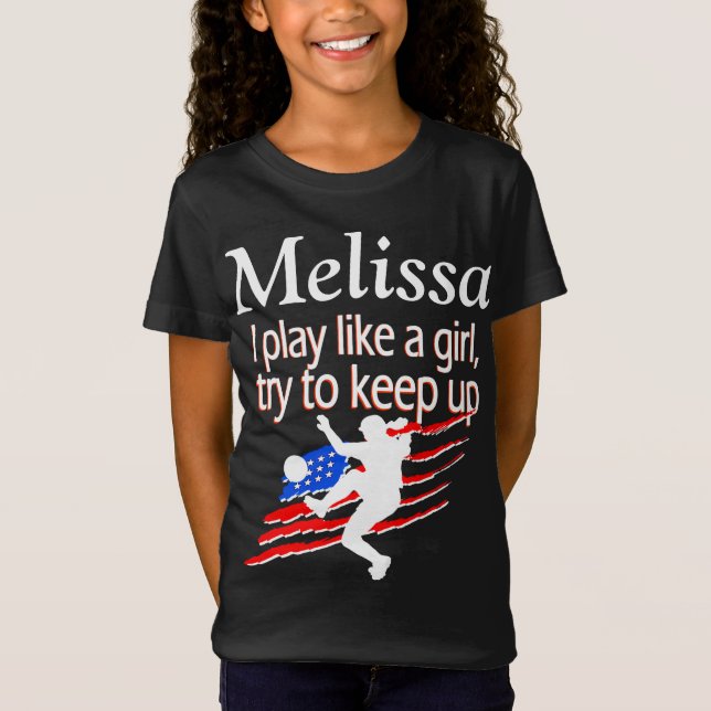 SPIELEN WIE EIN PERSONALISIERTES MÄDCHEN-MÄDCHEN-T T-Shirt (Vorderseite)